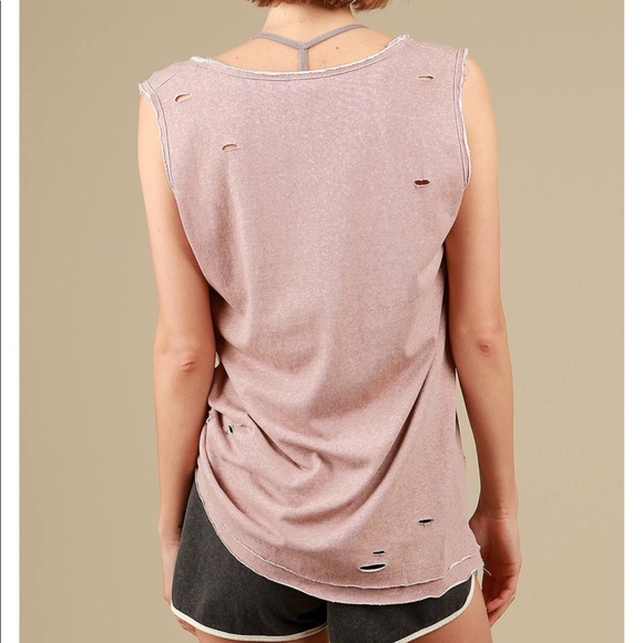 Distressed Olive Tank top - Picture 6 of 7